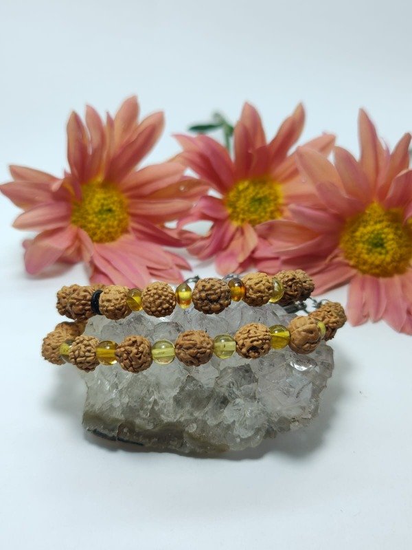 Producto - Pulsera ámbar y rudraksha