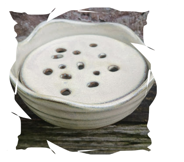 Producto - Jabonera Beige con Cuenco Contenedor - 0