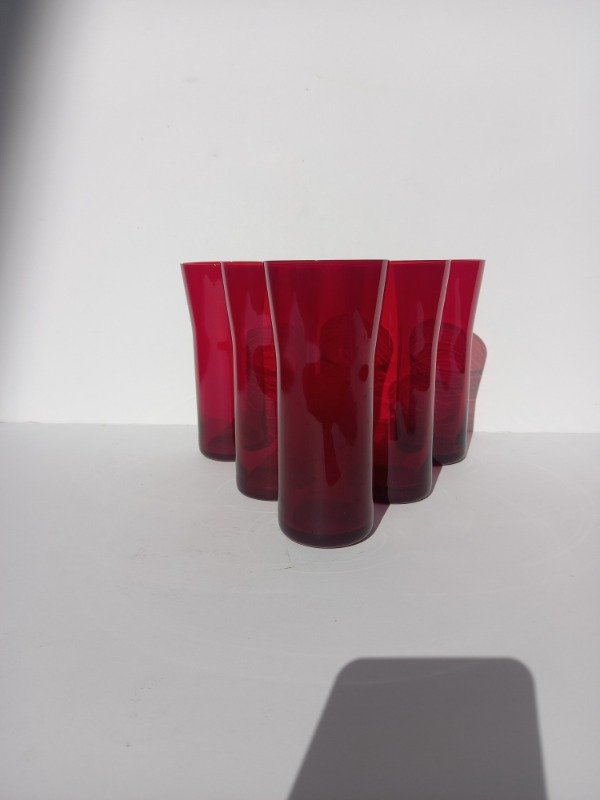 Producto - Juego de seis vasos de cristal rouge