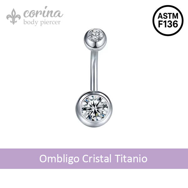 Producto - Ombligo Cristal Doble Titanio