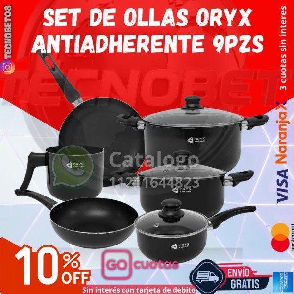 Producto - SET DE OLLAS ORYX ANTIADHERENTE 9PZS