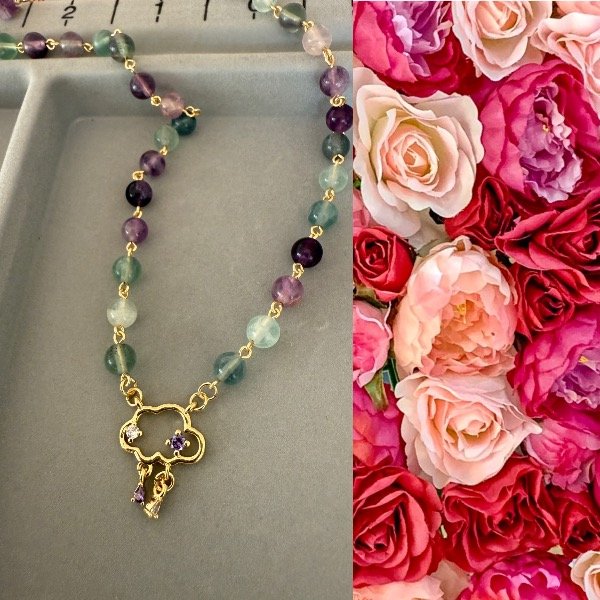 Producto - Collar fluorita piedra natural