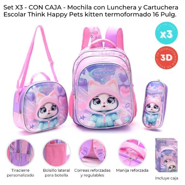 Producto - MOCHILA + CARTUCHERA + LUNCHERA EN CAJA X3 SKORA 42943