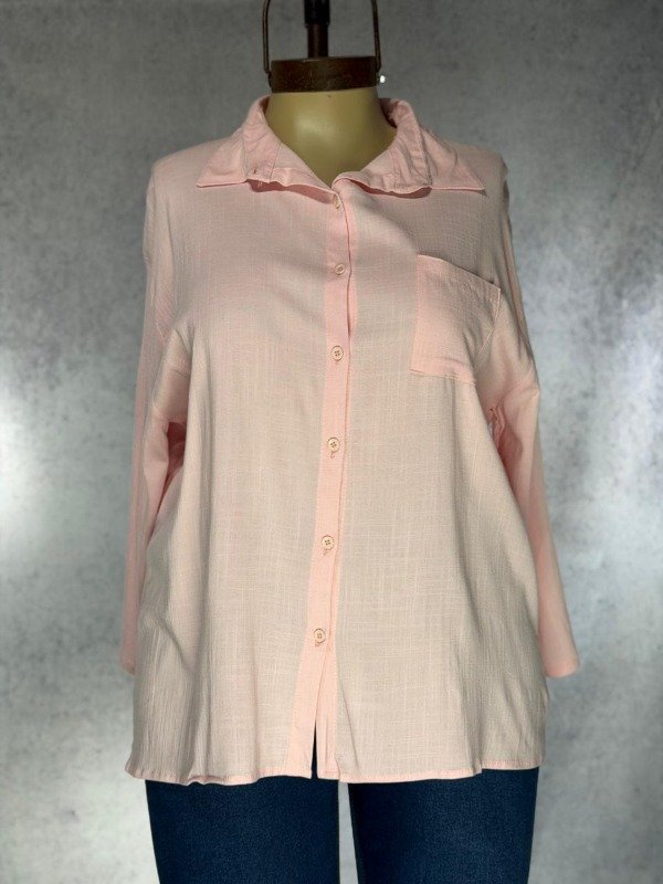 Producto - CAMISA ALEXA ROSA LINO ELASTIZADO