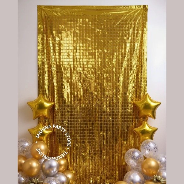 Producto - Cortina cuadrada dorada