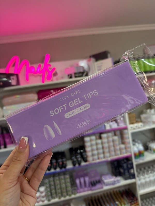 Producto - Tips soft gel city girl en cajita 300unid ( short almond)