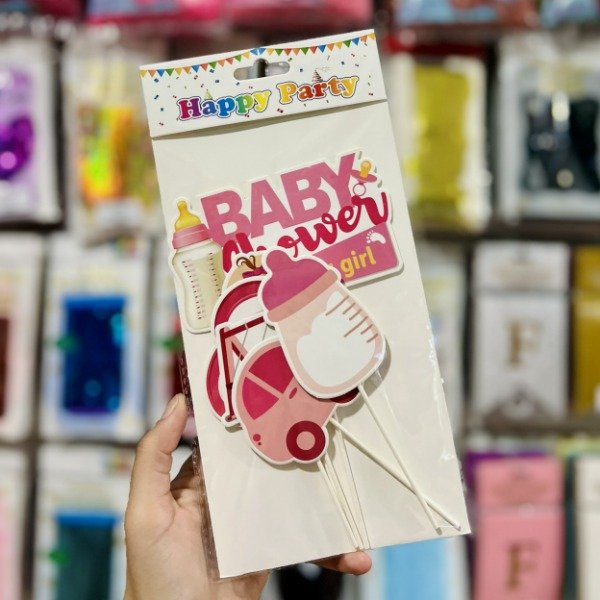 Producto - Adorno de torta topper Baby Shower rosa