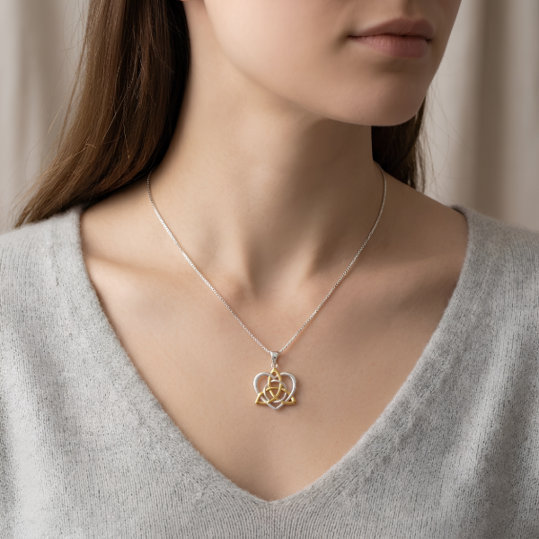 Producto - Dije Nudo Celta de Amor Corazón en Plata 925 Bañado en Oro - 6