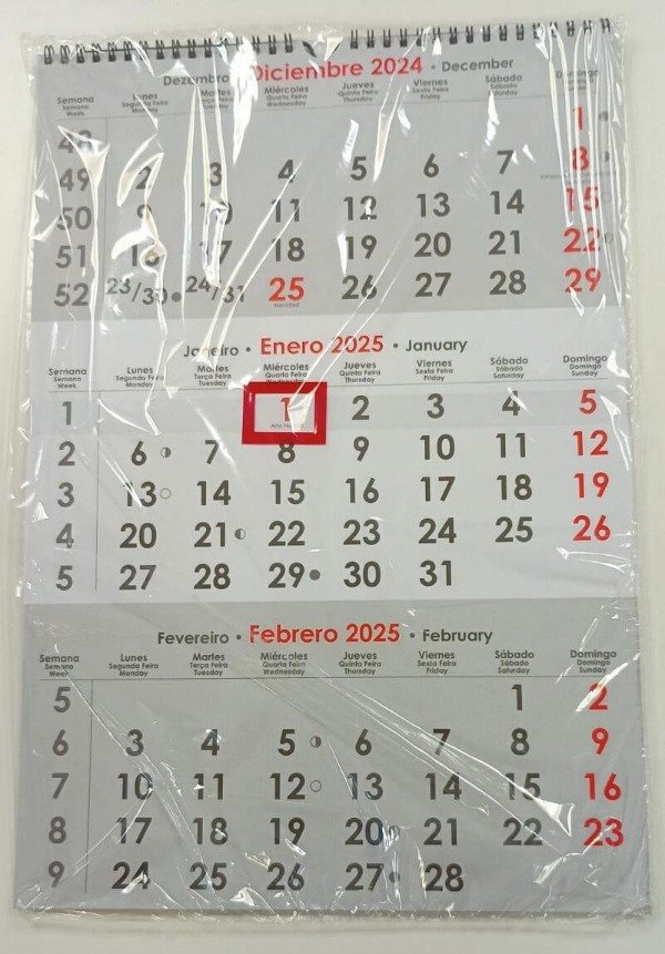 Producto - CALENDARIO PLANNER VERTICAL C/ESP. Y SEÑALADOR 45x31cm