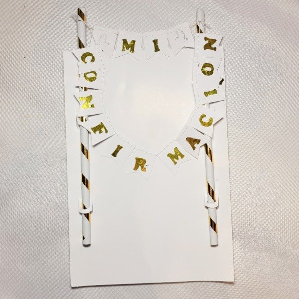 Producto - Banderin para torta MI CONFIRMACION color blanco con dorado