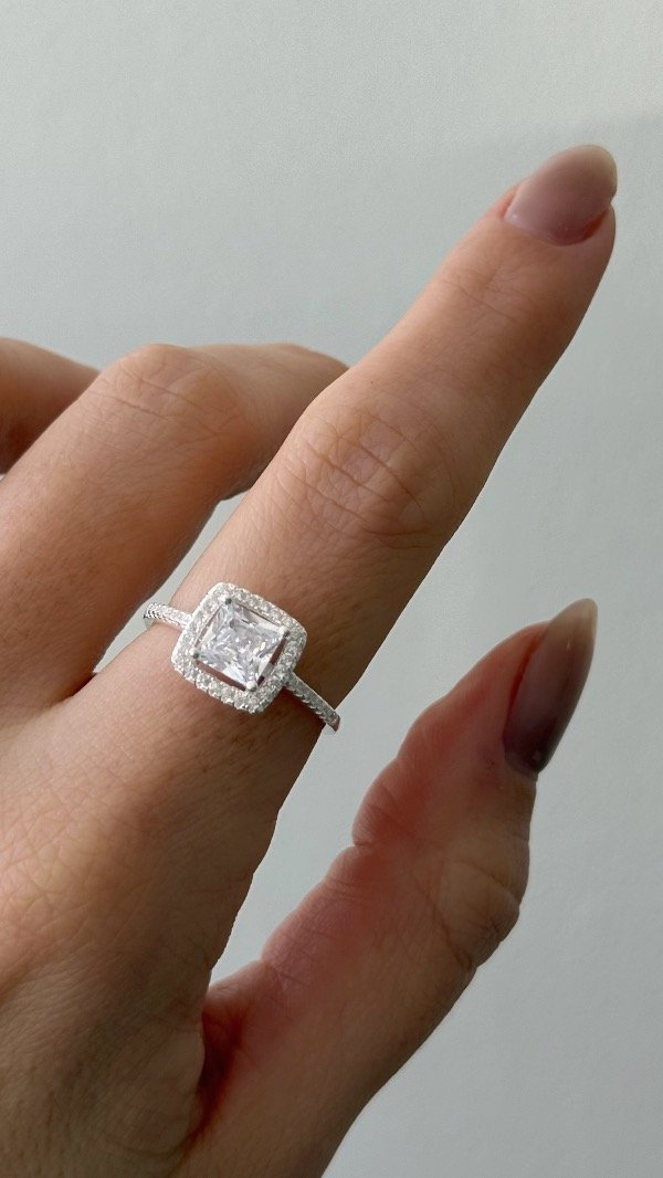 Producto - Anillo Miss diana cuadrado XL 18mm P925 - 1