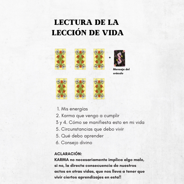 Producto - Lectura de lección de vida