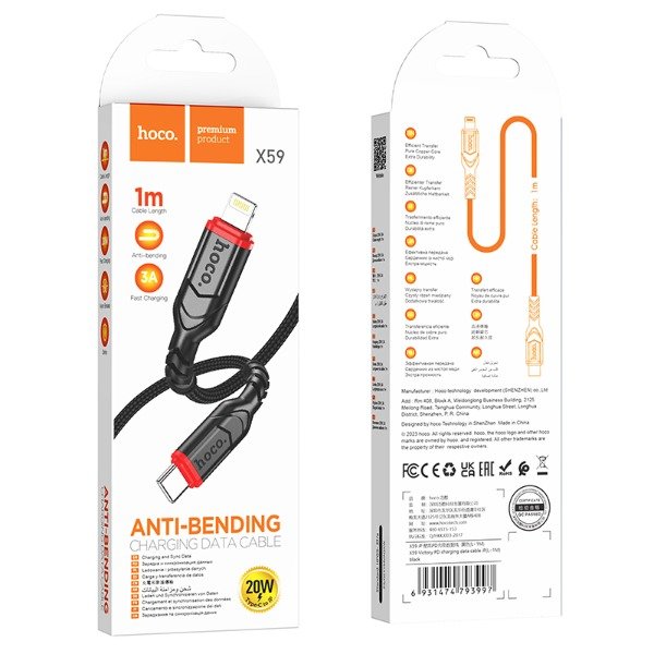 Producto - HOCO - X59 Cable PD Tipo C a Ligthing - iPhone (1M) - 0