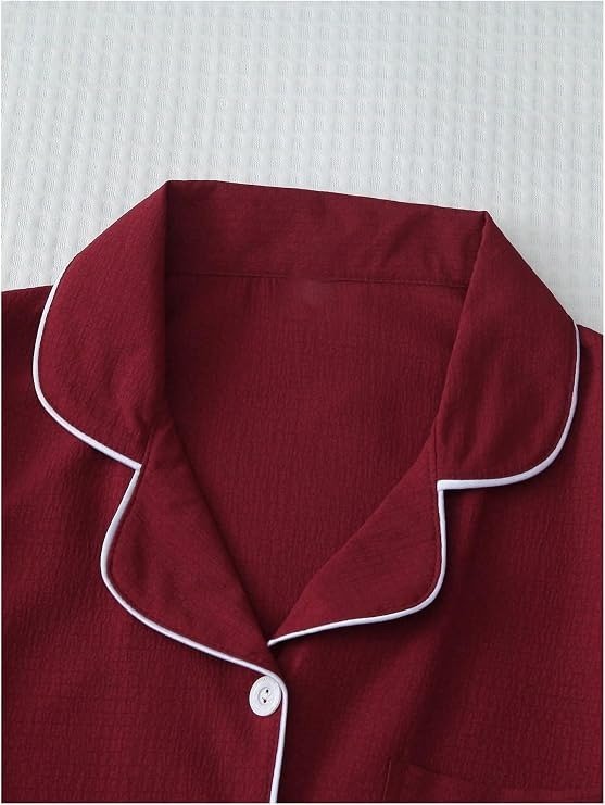 Producto - Conjunto de pijama de 2 piezas Borgoña - 4