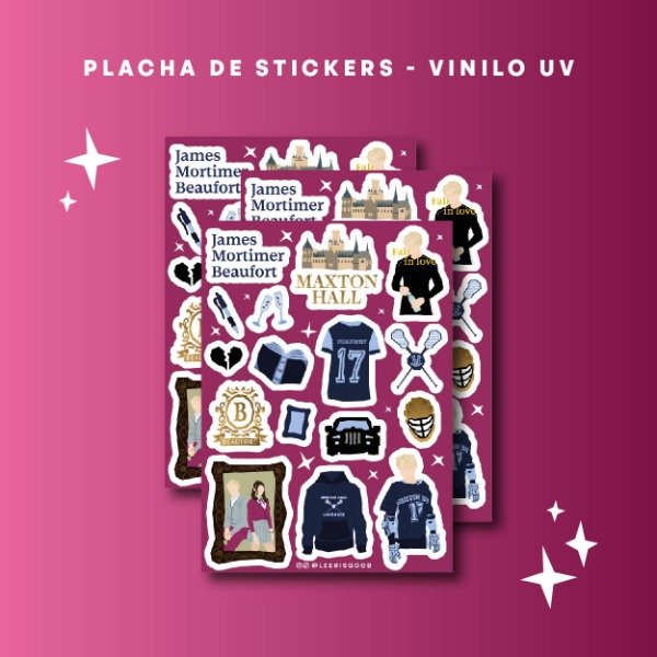 Producto - Planchita de Stickers VINILO UV - Maxton Hall - James MOD1