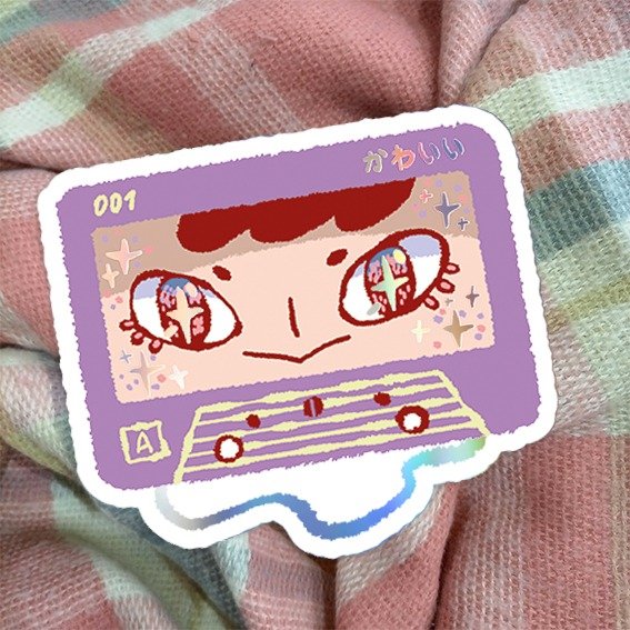 Producto - sticker vinilo holografico "cassette magico"