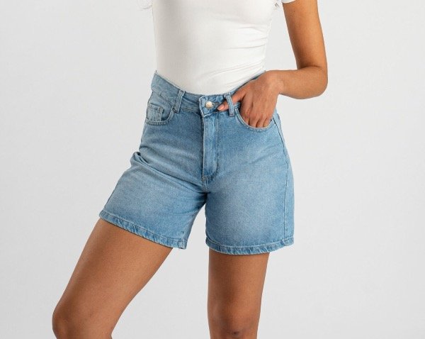 Producto - Short mom Celeste localizado T 36 al 48