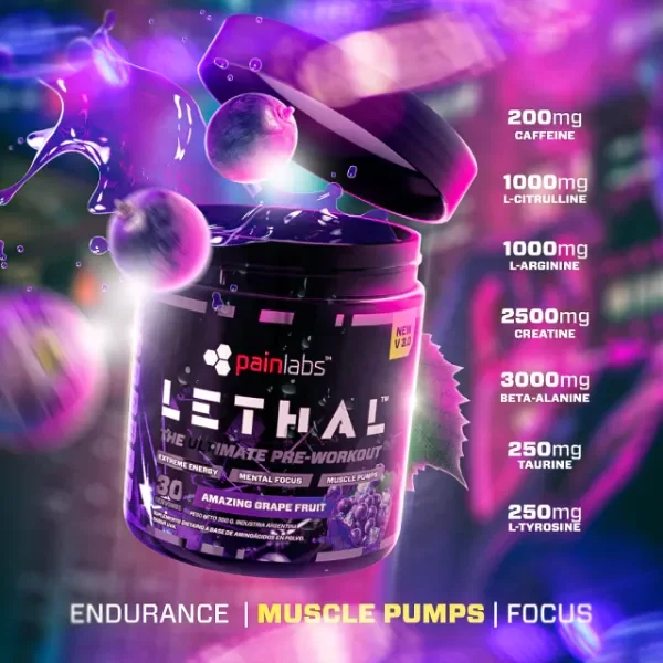 Producto - Lethal V3.0 30 Serv Painlabs Pre Entreno Poderoso