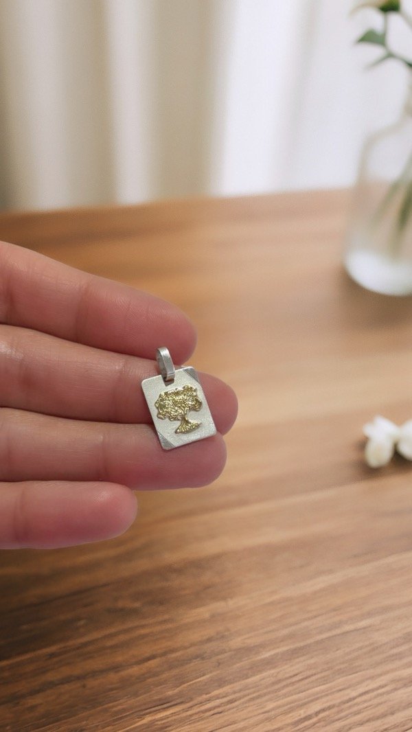 Producto - Dije árbol de la vida PLATA Y ORO 12x19mm D219