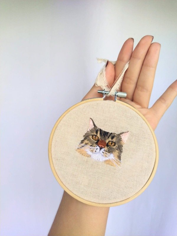 Producto - Bastidor bambú MASCOTA BORDADA