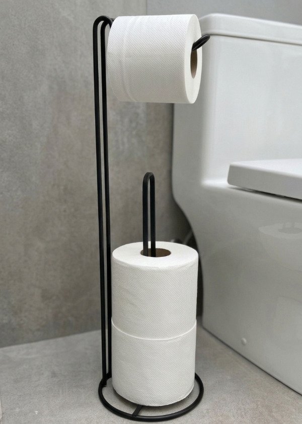 Producto - PORTA ROLLO PAPEL HIGIENICO CON BASE NEGRO - 1