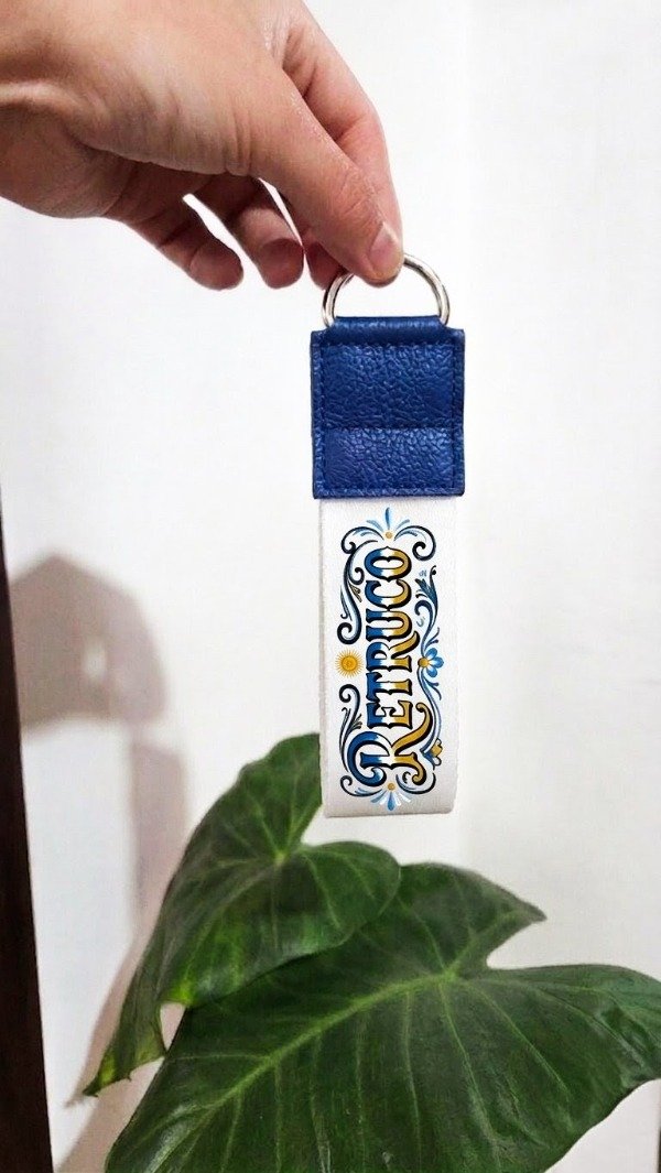 Producto - LLavero con abrojo de cuero AZUL