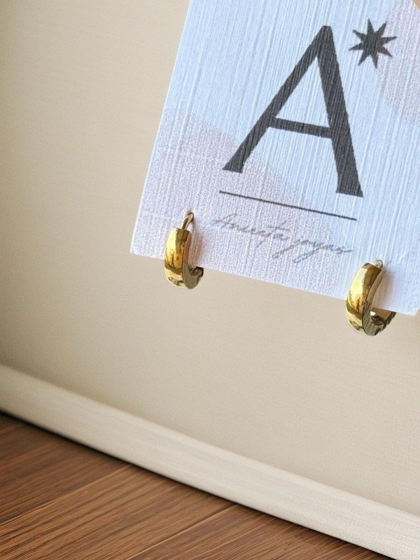 Producto - Aritos argollas lisos 7mm ACERO DORADO AA193