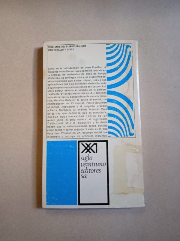 Producto - Problemas del estructuralismo - Jean Pouillon Marc Barbut - Siglo XXI 1978 - 1