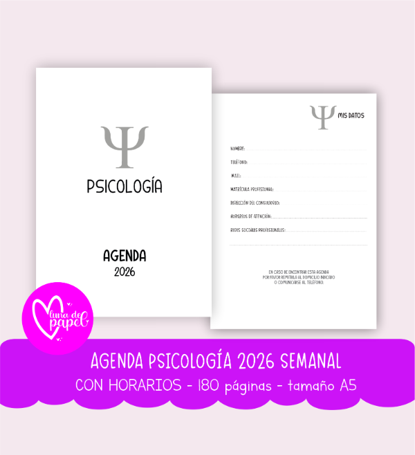 Producto - AGENDA PSICOLOGÍA 2026 SEMANAL