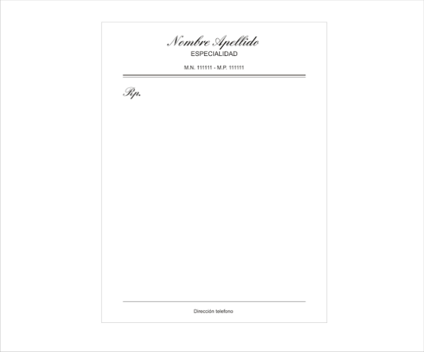 Producto - Recetario Médico Blanco y Negro