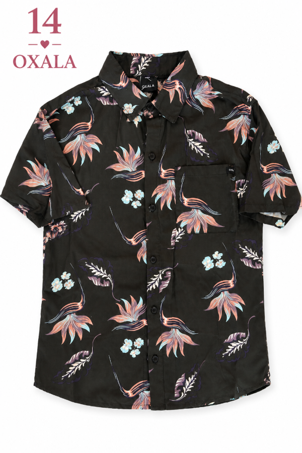 Producto - Camisa negra estampada marca Oxala - 0