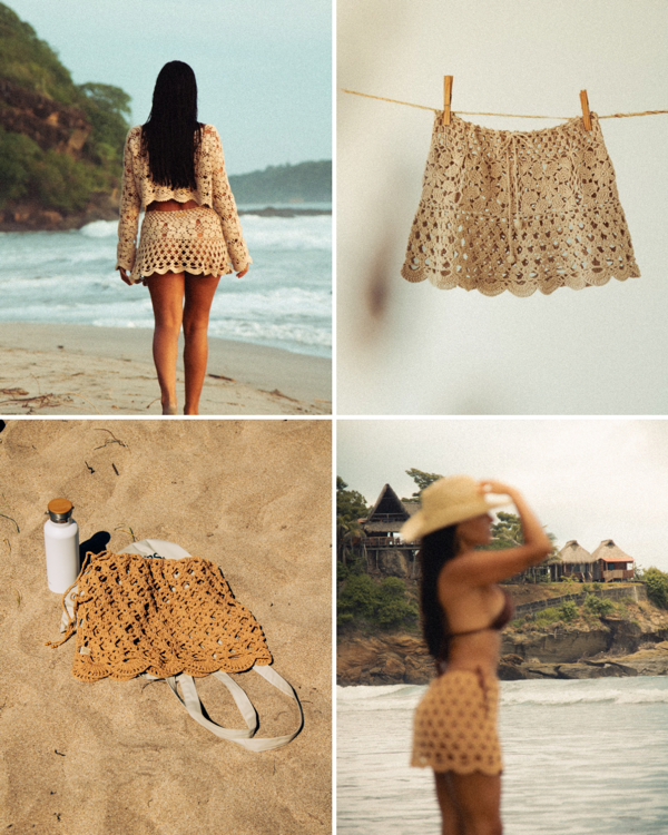 Producto - GUÍAS para tejer. // MINI FALDA CALADA + PAREO.