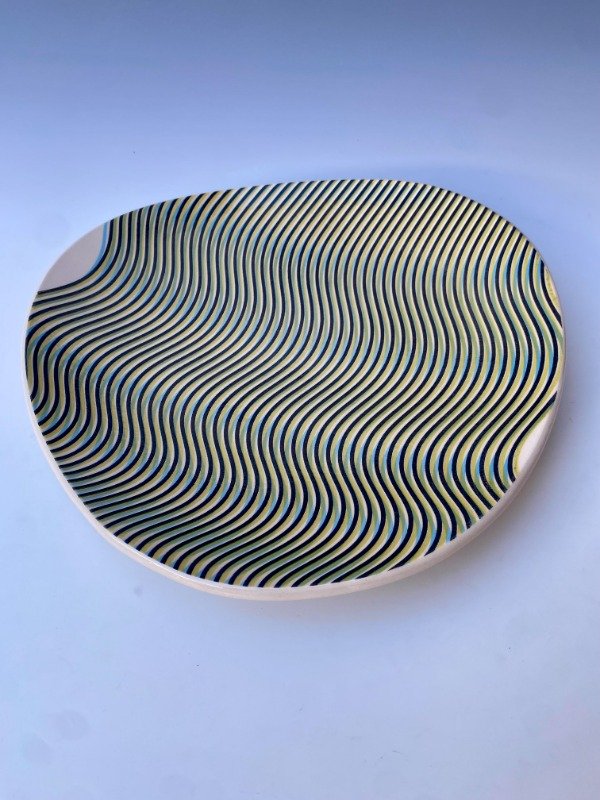 Producto - PLATO ONDAS CELESTE VERDE NEGRO