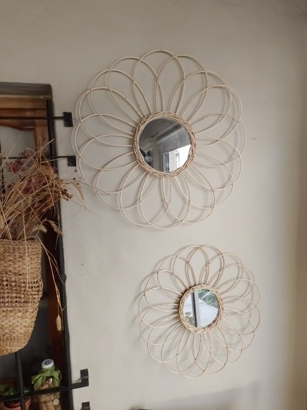 Producto - Espejo de Mimbre mediano 60 cm - 2