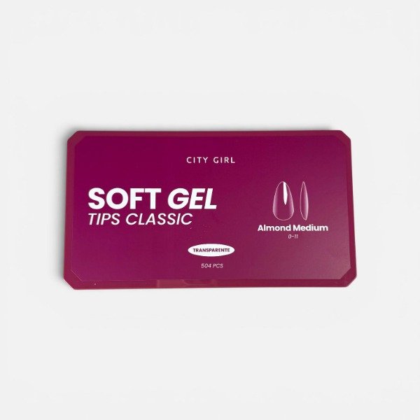 Producto - Tips Soft Gel Classic - Almendra Media - City Girl 504 Pcs
