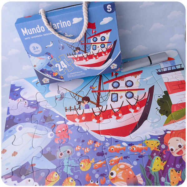 Producto - Rompecabezas Mundo Marino - 24 Piezas (Grandes)