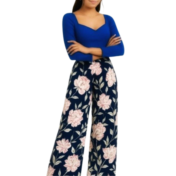 Producto - Pantalon Maxi Palazzo Seda Azul (M a XL expandex)