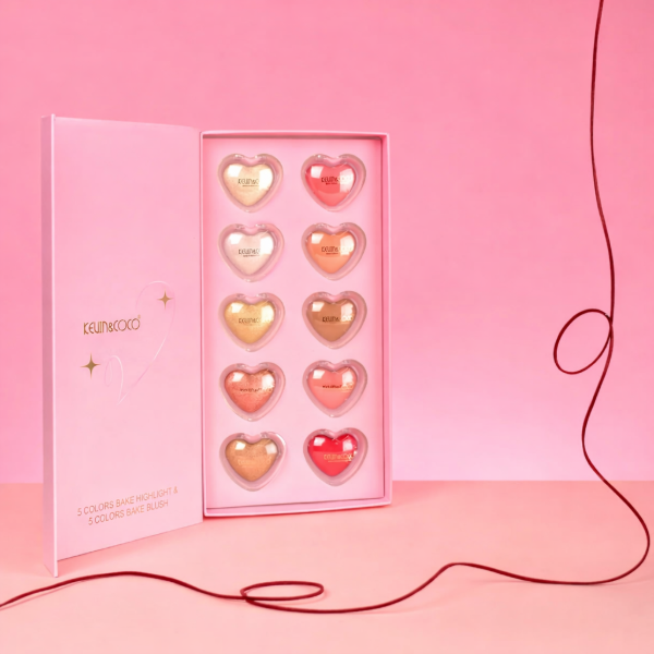 Producto - SET DE RUBOR E ILUMINADOR SWEET DREAMS 10 CORAZONES