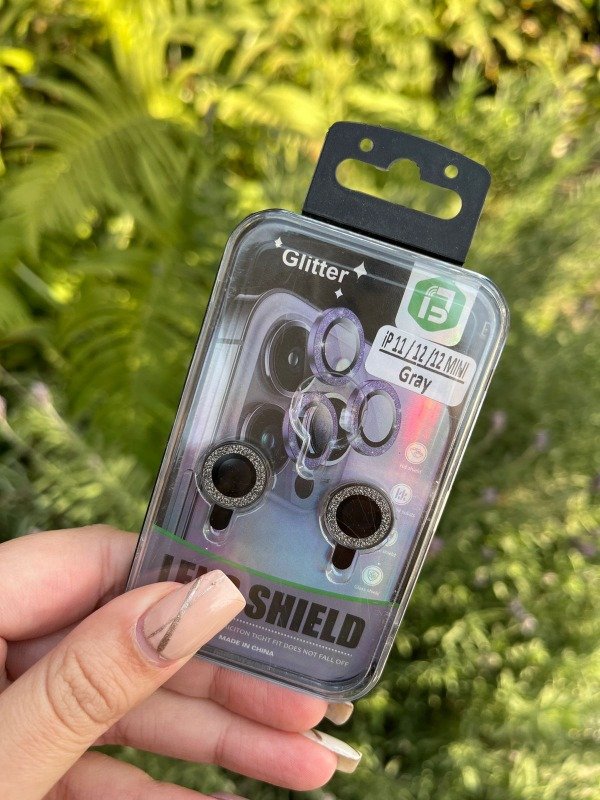 Producto - Iph 11 y iph 12 y iph 12 mini protector de camara brillo gris