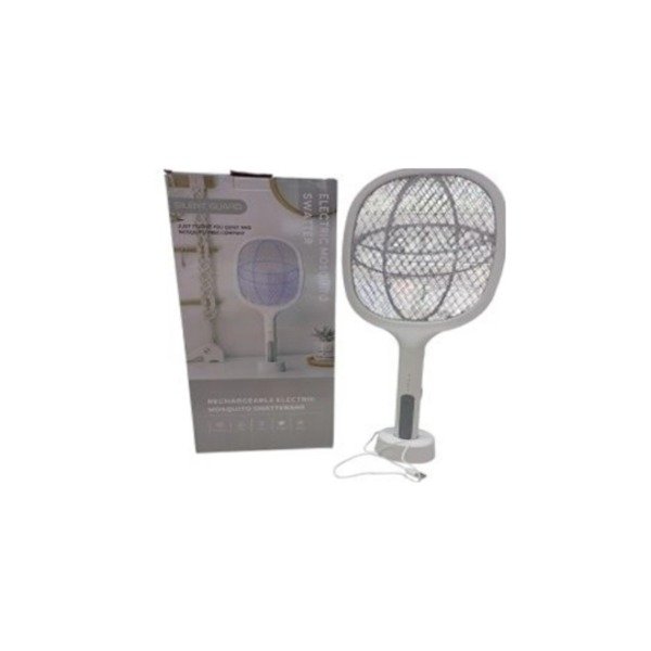 Producto - Raqueta Eléctrica Mata Mosquitos Recargable con Base