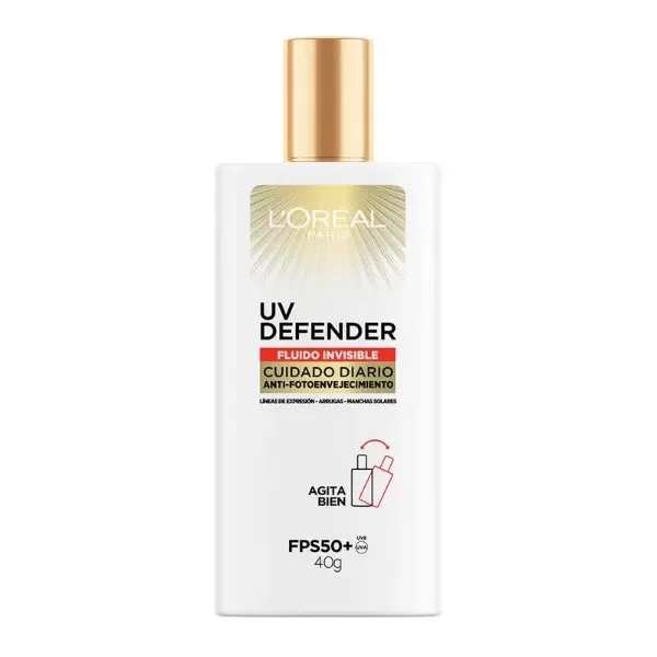 Producto - Protector Solar L'Oréal Paris UV Defender Fluido Invisible Fps 50+ x 40 g