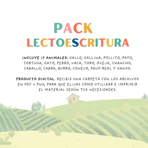 Producto - Pack de Lectoescritura- Animales de la granja - 3