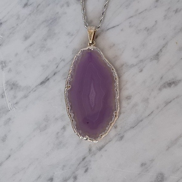 Producto - Collar Chapa Agata Violeta
