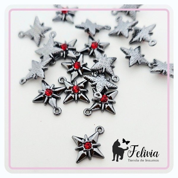 Producto - Dije Estrella polar mini estras rojo x 5 u. - 0