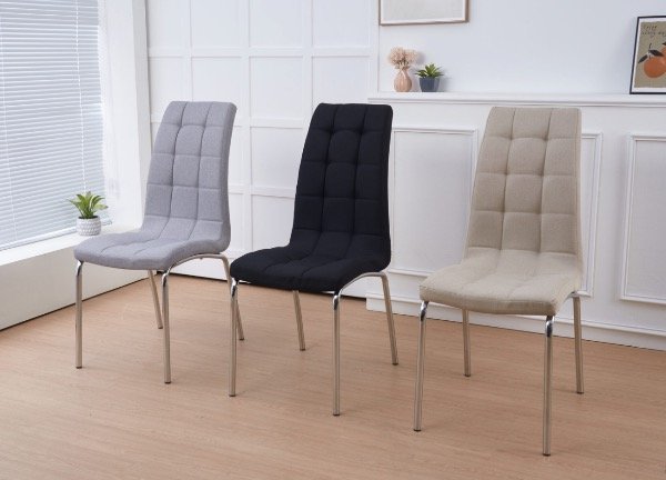 Producto - Silla Bahar cromada y lino