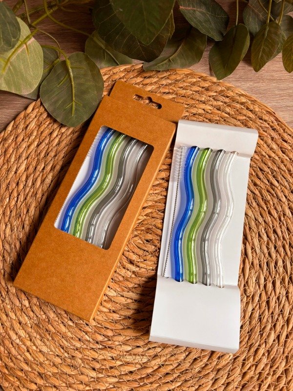 Producto - SORBETES DE VIDRIO ONDULADOS SET DE 4 UNIDADES 20 CM - 0