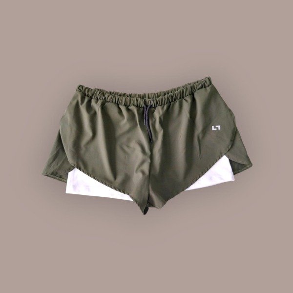 Producto - Short verde calza blanca