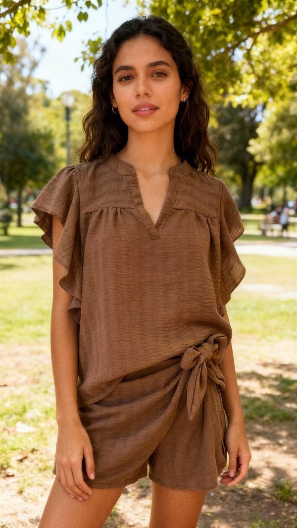 Producto - CONJUNTO BLUSA Y SKORT "LINAN RATTIER" (Art.886)