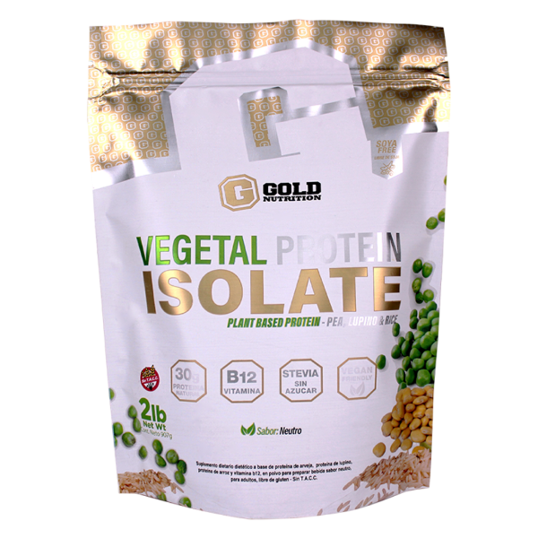 Producto - Proteína Vegetal Isolada GOLD NUTRITION 907 g / Vegana con B12 / Pote