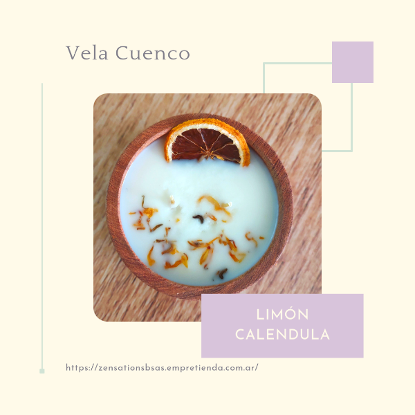 Producto - Vela cuenco Limón Caléndula